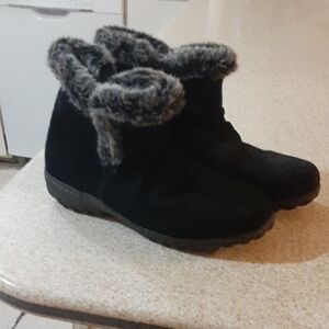 Black Fur-Lined Ankle Boots